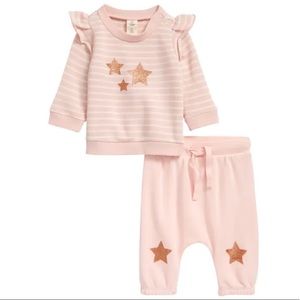 TUCKER + TATE Ruffle Sleeve Top & Pants Set